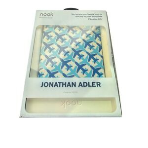 Jonathan Adler for NOOK 2nd Edition Jet Set Cover Blue Airplane Print orig box‎